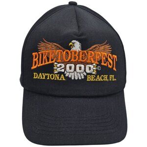 Biketoberfest 2000 Daytona Beach FL Black Snapback Hat Capsmith Embroidered Eagl